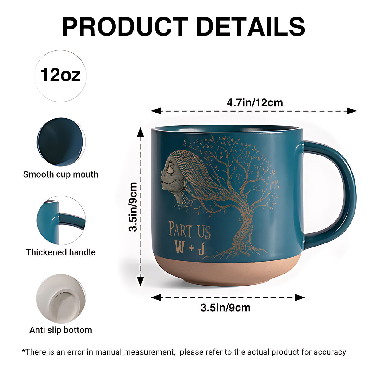 Personalized Nightmare Printed Pottery Mug Unique Couple Gift Printed Pottery Mug GradoCreations