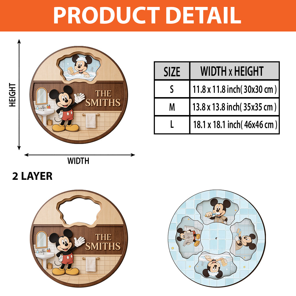 Personalized Mickey Mouse Spinner Sign Custom Bathroom Decor Spinner Sign Custom Shape GradoCreations