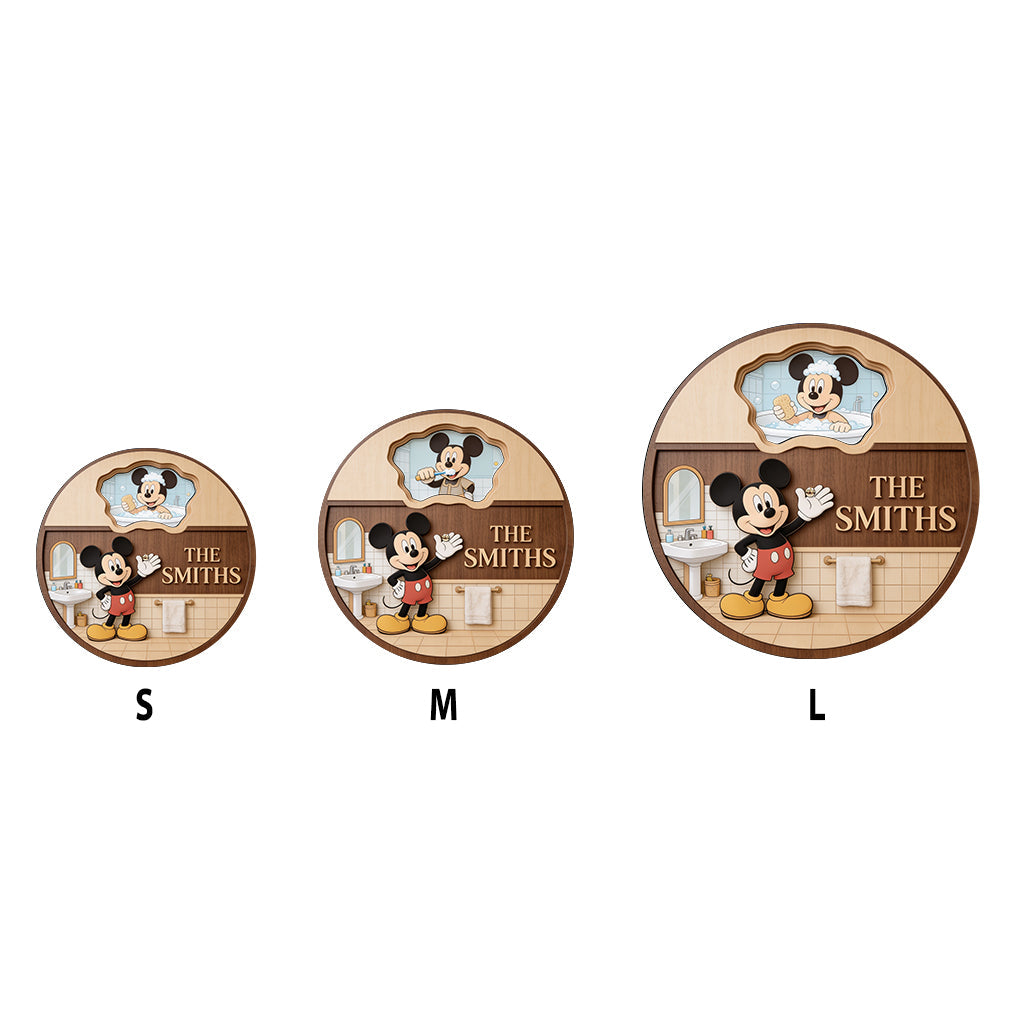 Personalized Mickey Mouse Spinner Sign Custom Bathroom Decor Spinner Sign Custom Shape GradoCreations