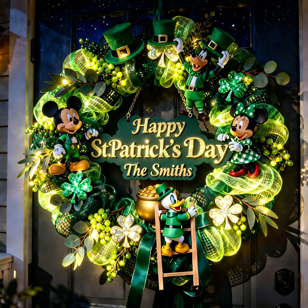Personalized Cartoon Shamrock LED Acrylic Sign for St. Patrick's Day LED Light Acrylic Sign GradoCreations