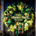 Personalized Cartoon Shamrock LED Acrylic Sign for St. Patrick's Day LED Light Acrylic Sign GradoCreations