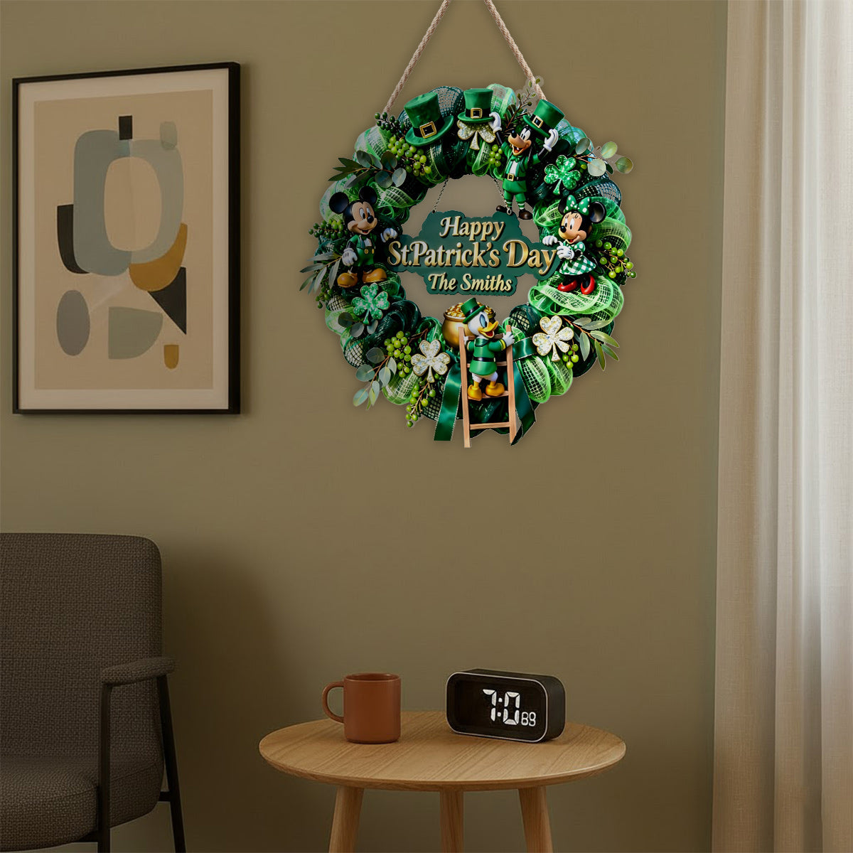 Personalized Cartoon Shamrock LED Acrylic Sign for St. Patrick's Day LED Light Acrylic Sign GradoCreations