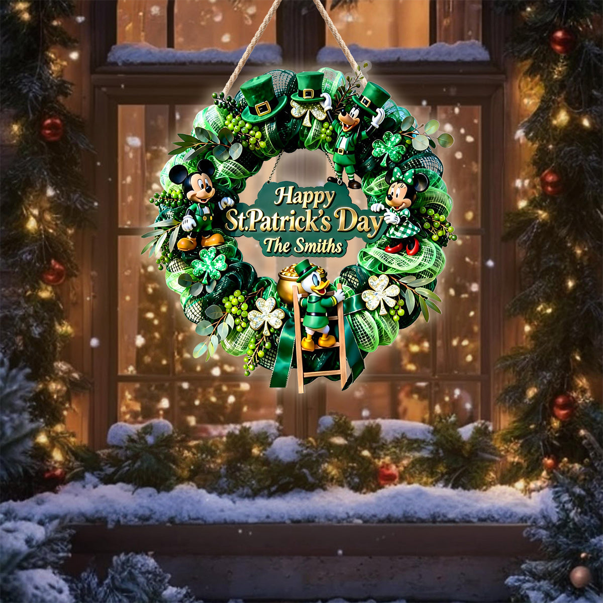 Personalized Cartoon Shamrock LED Acrylic Sign for St. Patrick's Day LED Light Acrylic Sign GradoCreations