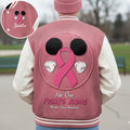 Personalized Breast Cancer Awareness Varsity Jacket with Pink Ribbon for Her Varsity Jacket GradoCreations