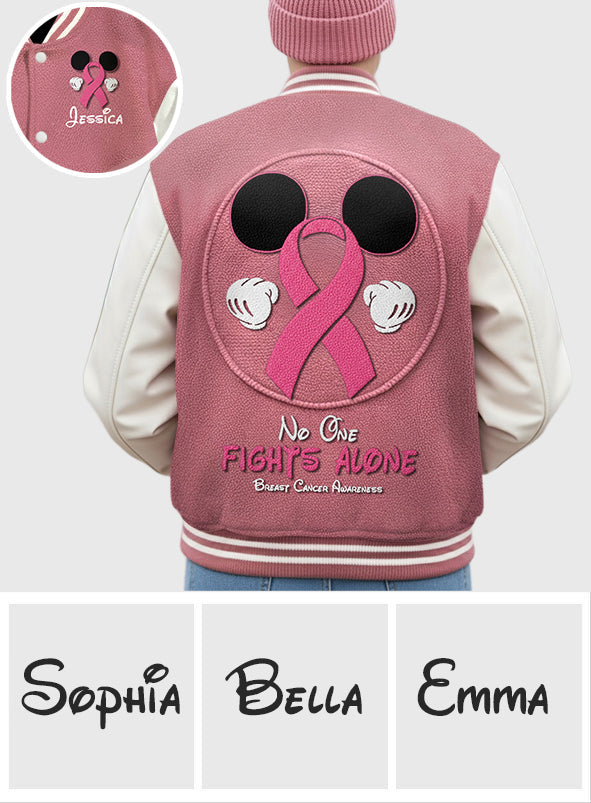 Personalized Breast Cancer Awareness Varsity Jacket with Pink Ribbon for Her Varsity Jacket GradoCreations