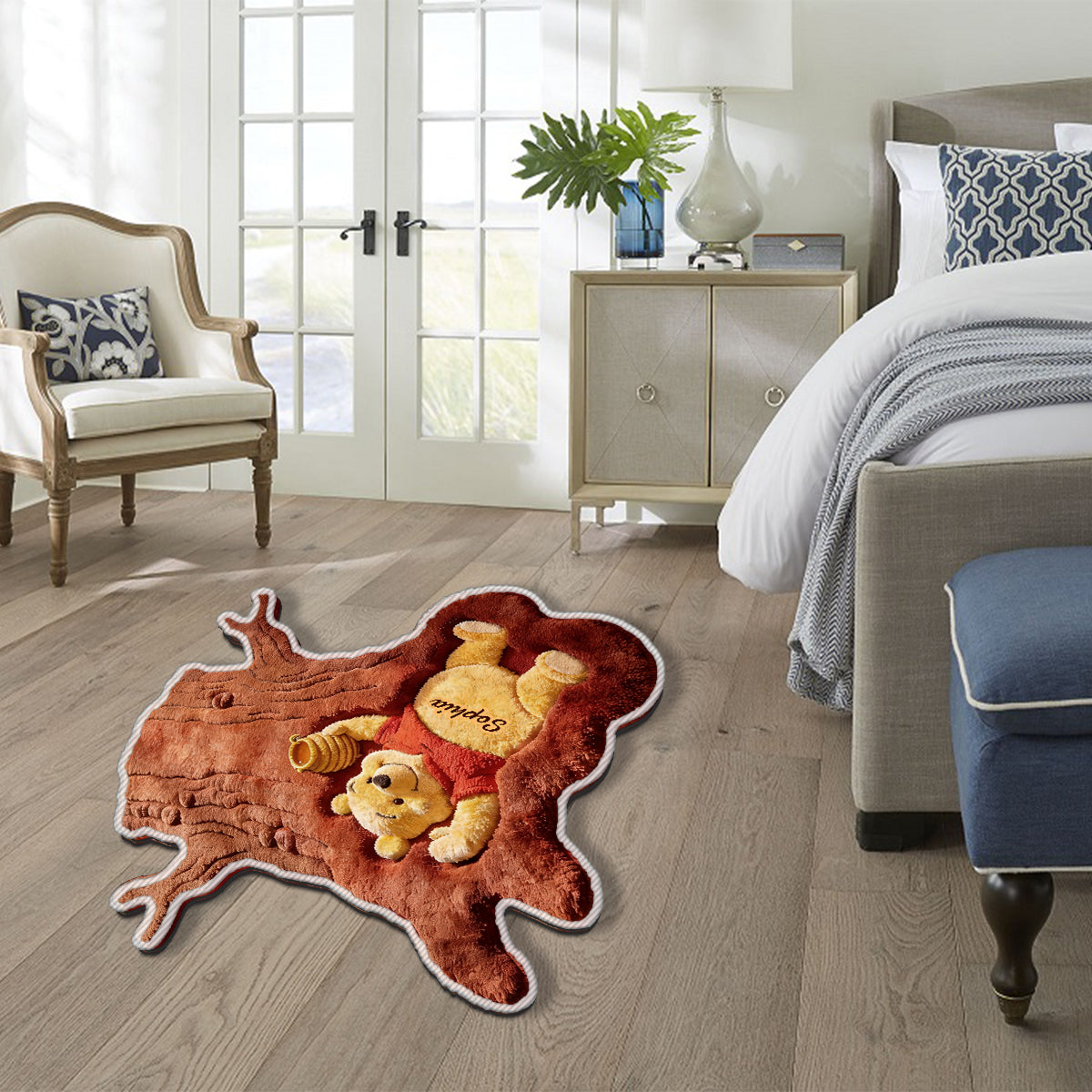 Personalized Cute Bear Tufted Rug Soft Non-Slip Gift for Kids Non-Slip Tufted Rug GradoCreations