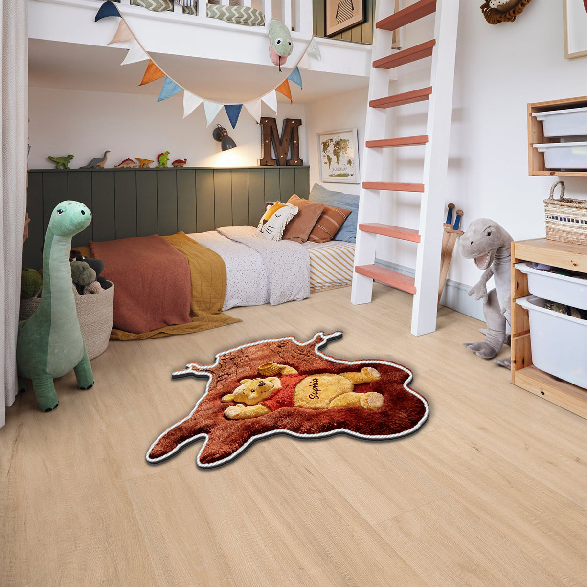 Personalized Cute Bear Tufted Rug Soft Non-Slip Gift for Kids Non-Slip Tufted Rug GradoCreations
