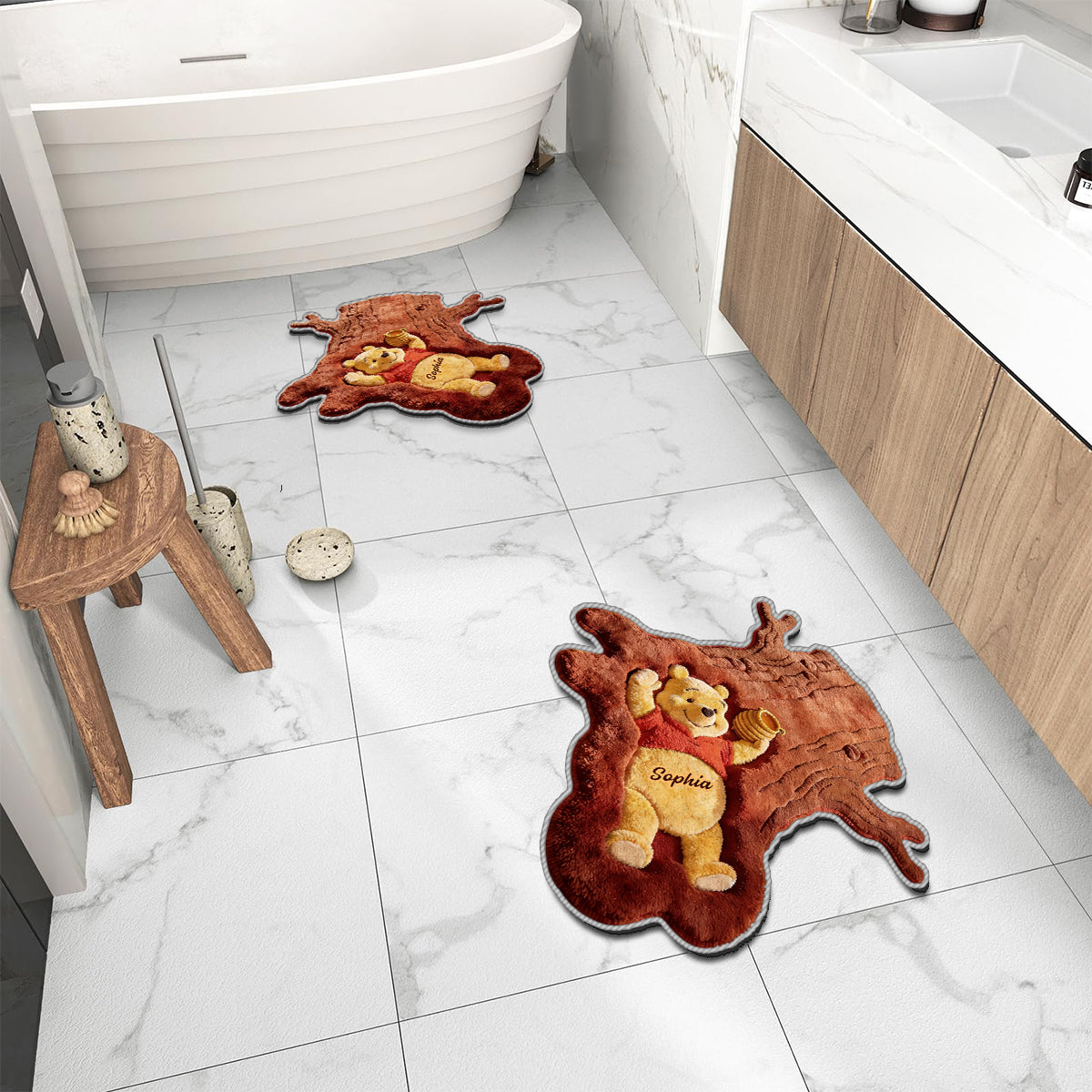 Personalized Cute Bear Tufted Rug Soft Non-Slip Gift for Kids Non-Slip Tufted Rug GradoCreations