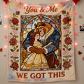 Personalized Beauty and the Beast Blanket with Custom Names for Couples Blanket GradoCreations