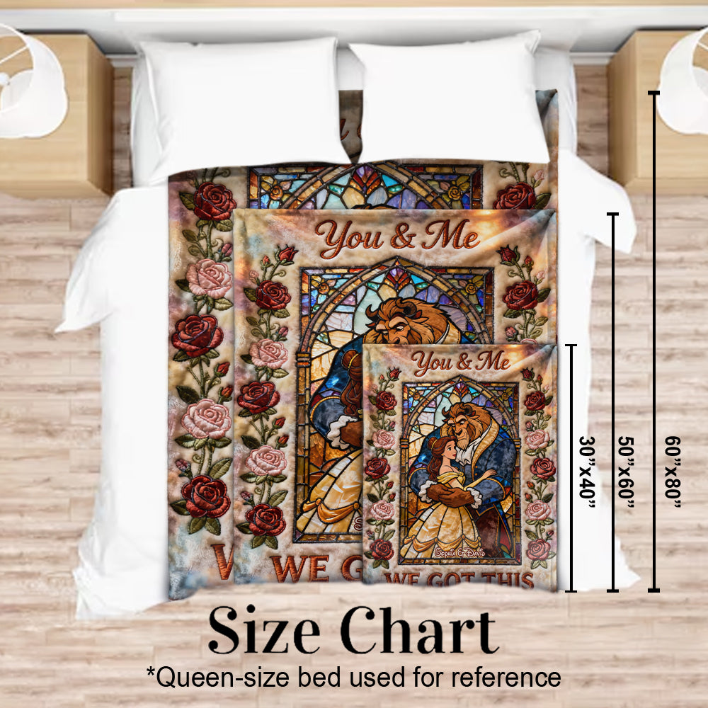 Personalized Beauty and the Beast Blanket with Custom Names for Couples Blanket GradoCreations