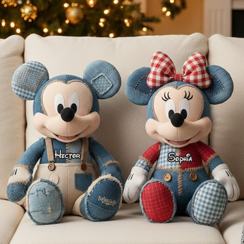 Personalized Cartoon Mouse Faux Fur Pillow Custom Gift Faux Fur Shaped Pillow GradoCreations
