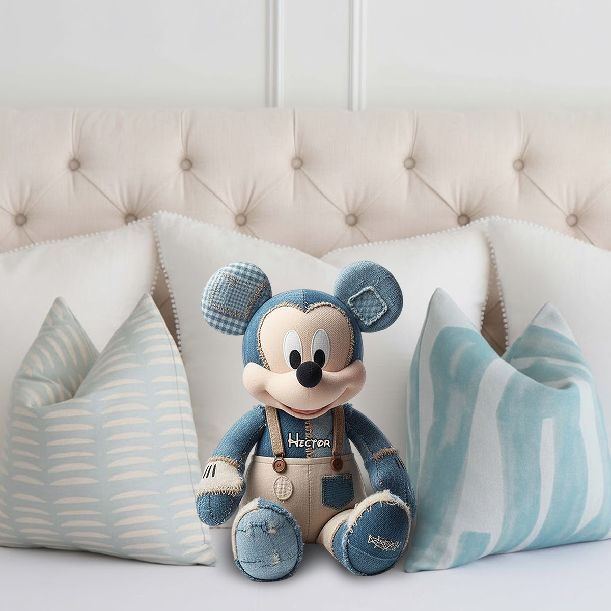 Personalized Cartoon Mouse Faux Fur Pillow Custom Gift Faux Fur Shaped Pillow GradoCreations