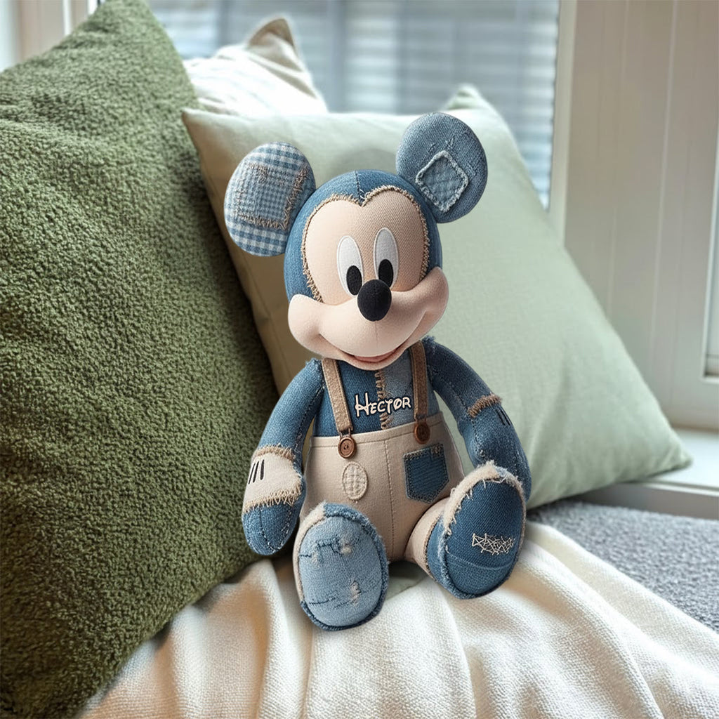Personalized Cartoon Mouse Faux Fur Pillow Custom Gift Faux Fur Shaped Pillow GradoCreations