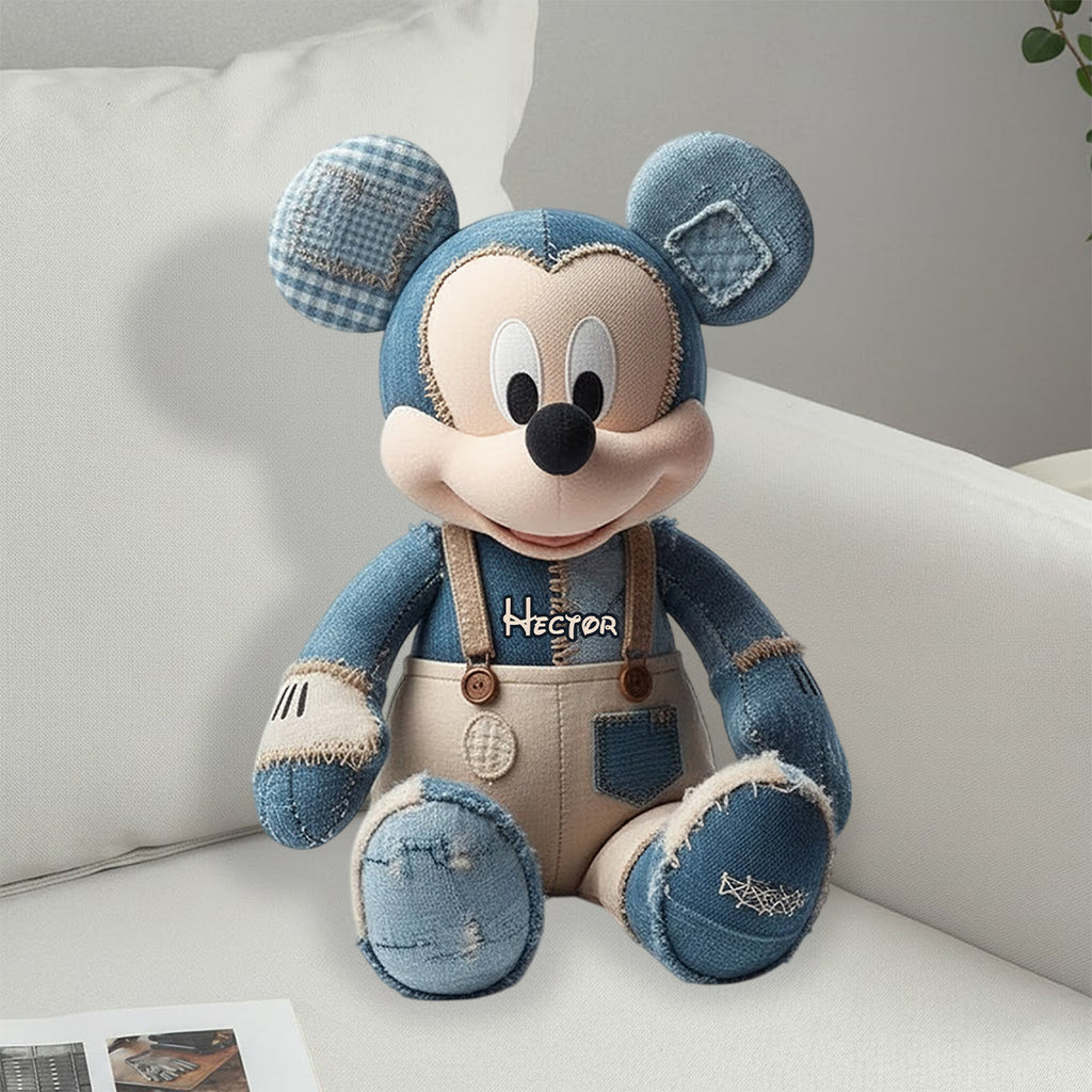 Personalized Cartoon Mouse Faux Fur Pillow Custom Gift Faux Fur Shaped Pillow GradoCreations
