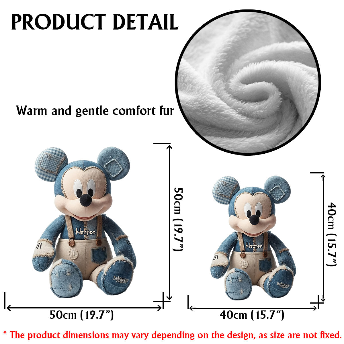 Personalized Cartoon Mouse Faux Fur Pillow Custom Gift Faux Fur Shaped Pillow GradoCreations