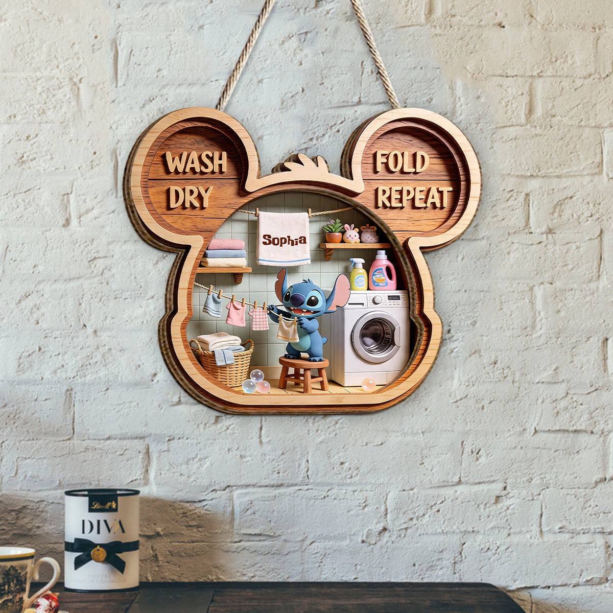 Personalized Disney Inspired 2 Layered Wood Sign for Home 2 Layered Wood Sign GradoCreations