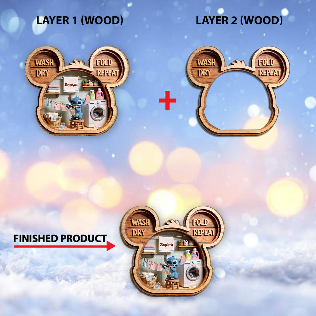 Personalized Disney Inspired 2 Layered Wood Sign for Home 2 Layered Wood Sign GradoCreations