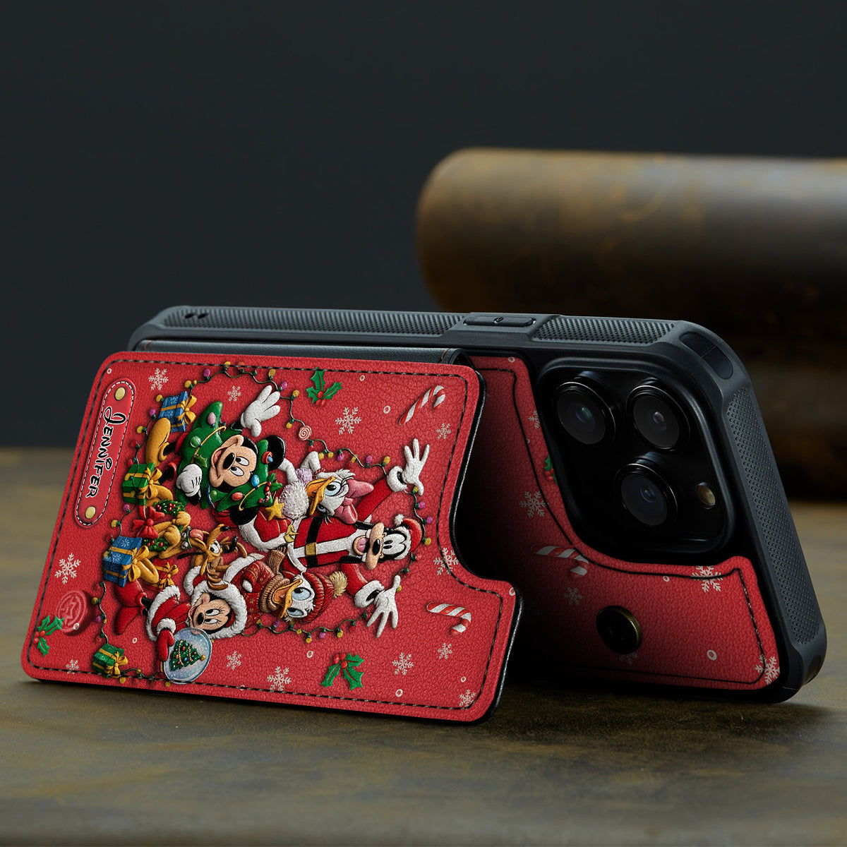 Personalized 3D Mouse Wallet Phone Case Christmas Gift Fully Printed Wallet Phone Case GradoCreations