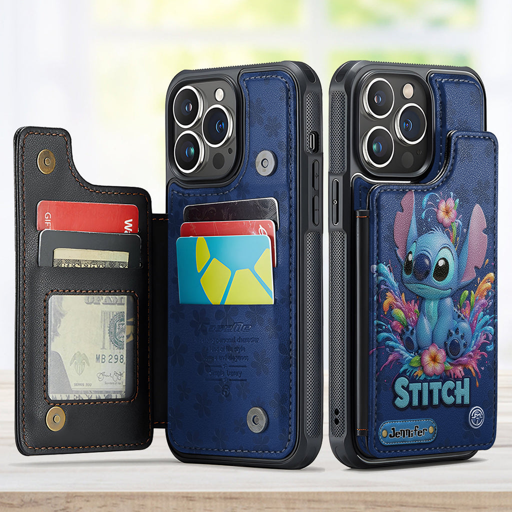 Personalized Red Ohana Wallet Phone Case Custom Name Gift Fully Printed Wallet Phone Case GradoCreations