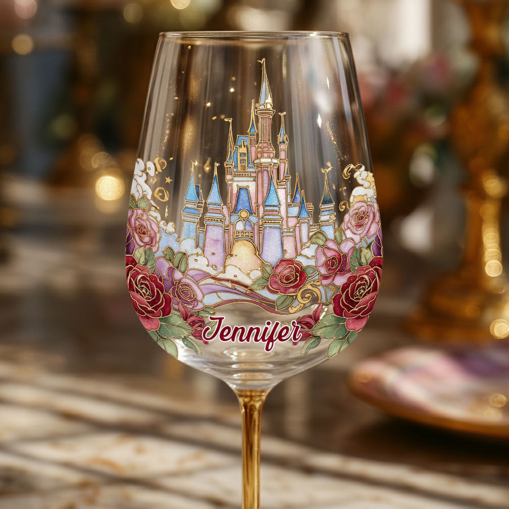 Personalized Wine Glass with Long Stem Custom Name Gift for Mom Wine Glass With Long Stem GradoCreations