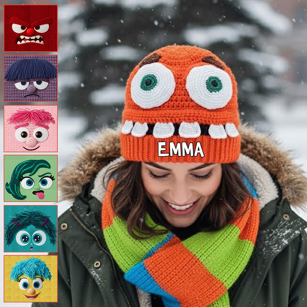 Personalized 3D Character Beanie Hat Custom Name Gift Beanie Hat GradoCreations
