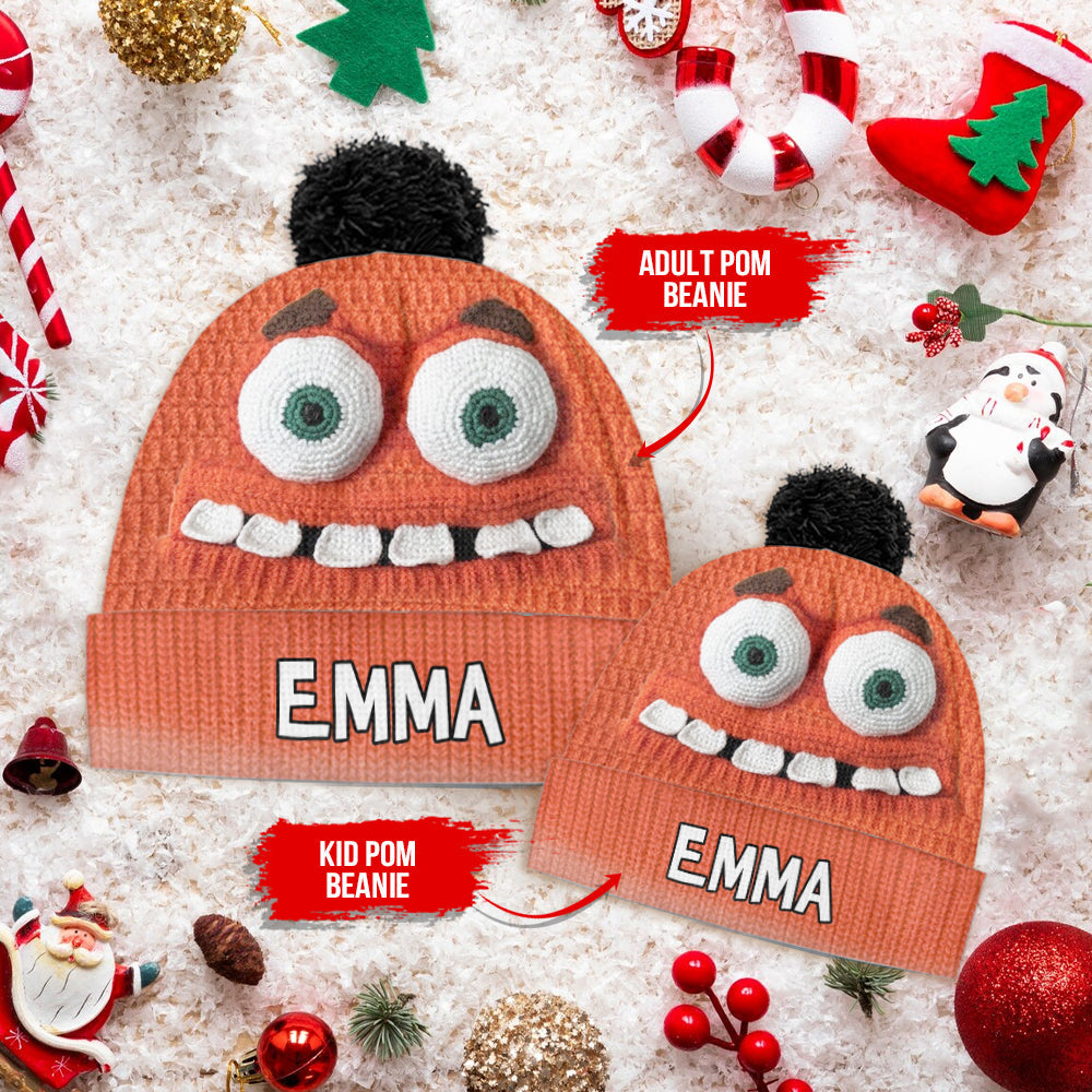 Personalized 3D Character Beanie Hat Custom Name Gift Beanie Hat GradoCreations