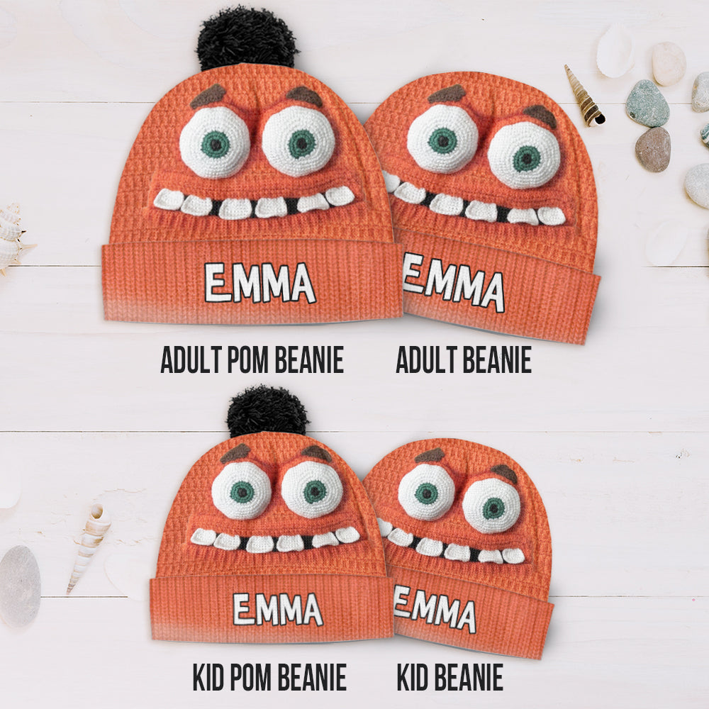 Personalized 3D Character Beanie Hat Custom Name Gift Beanie Hat GradoCreations