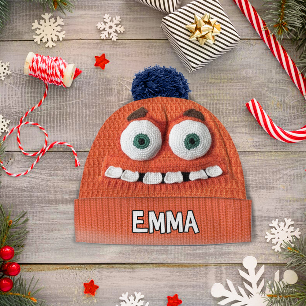 Personalized 3D Character Beanie Hat Custom Name Gift Beanie Hat GradoCreations