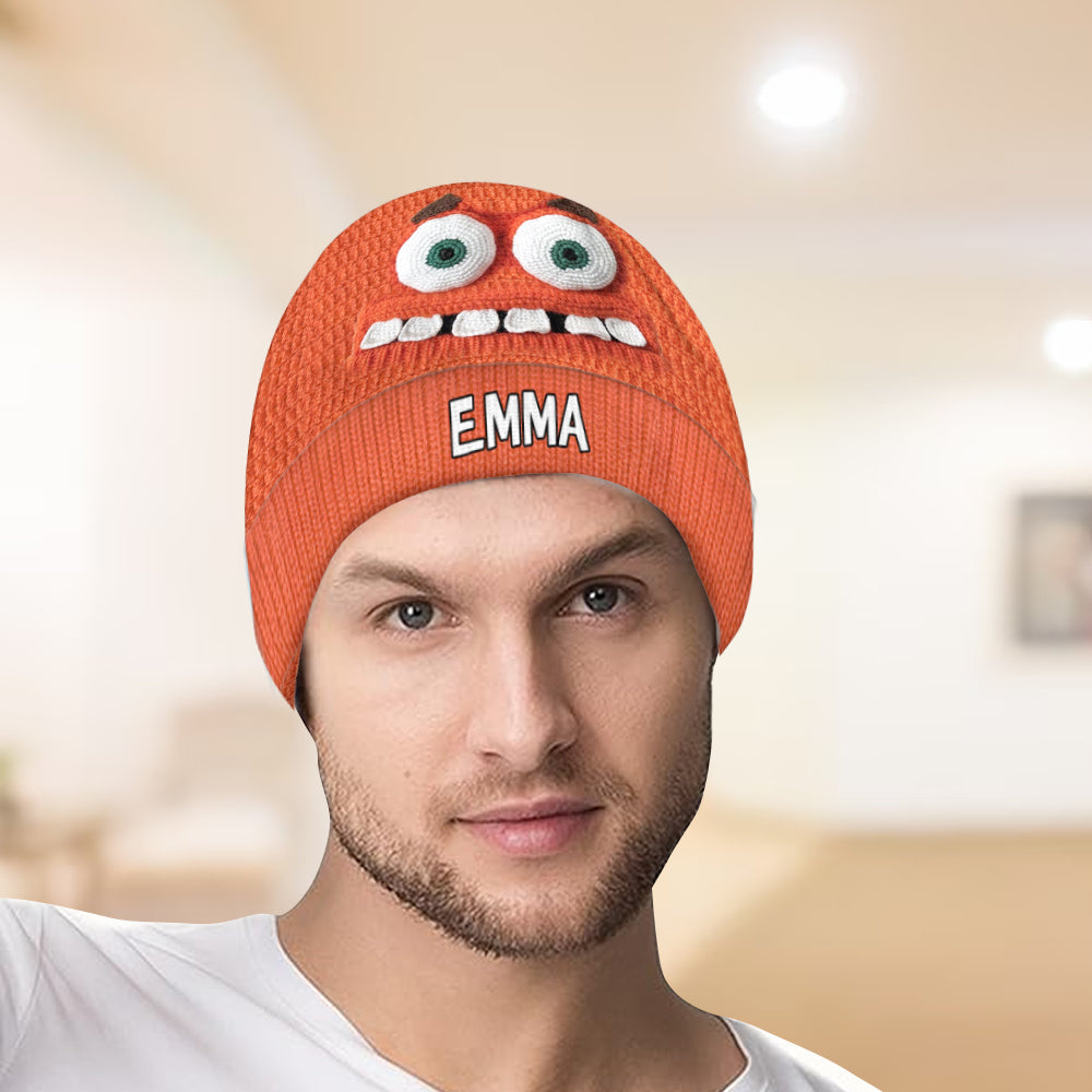 Personalized 3D Character Beanie Hat Custom Name Gift Beanie Hat GradoCreations