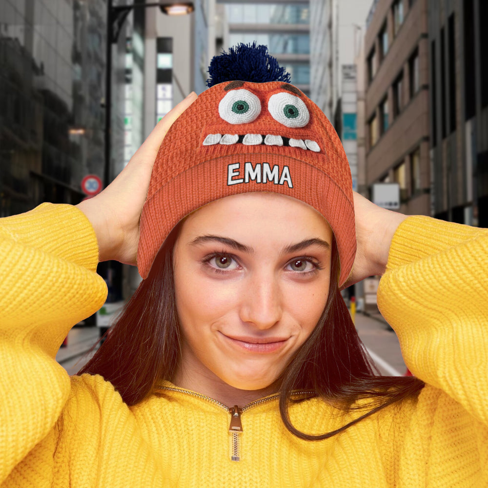 Personalized 3D Character Beanie Hat Custom Name Gift Beanie Hat GradoCreations