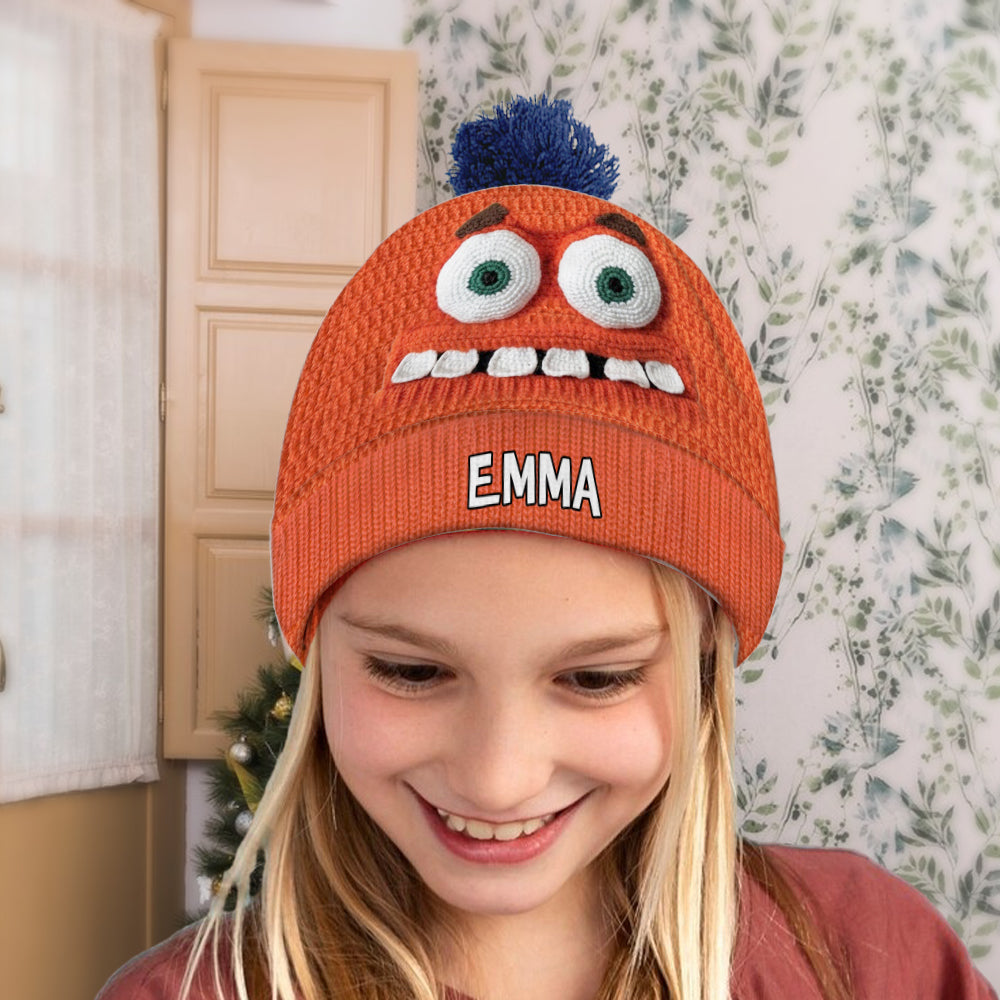 Personalized 3D Character Beanie Hat Custom Name Gift Beanie Hat GradoCreations