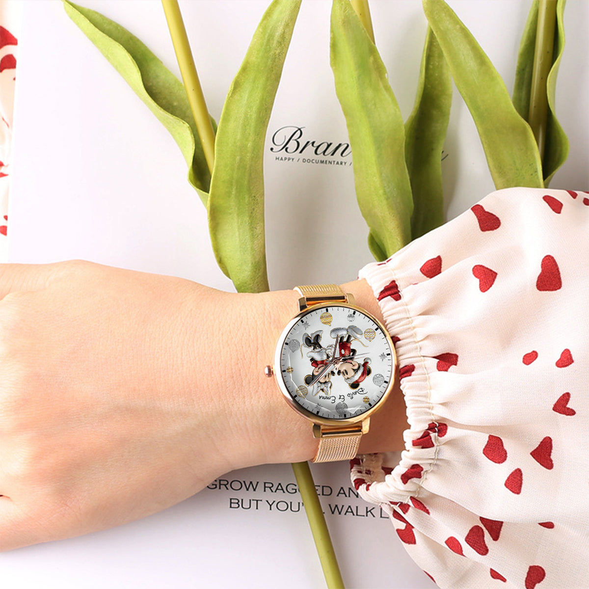 Personalized 3D Mickey Mouse Women Hand Watch Custom Name Gift Women Hand Watch GradoCreations