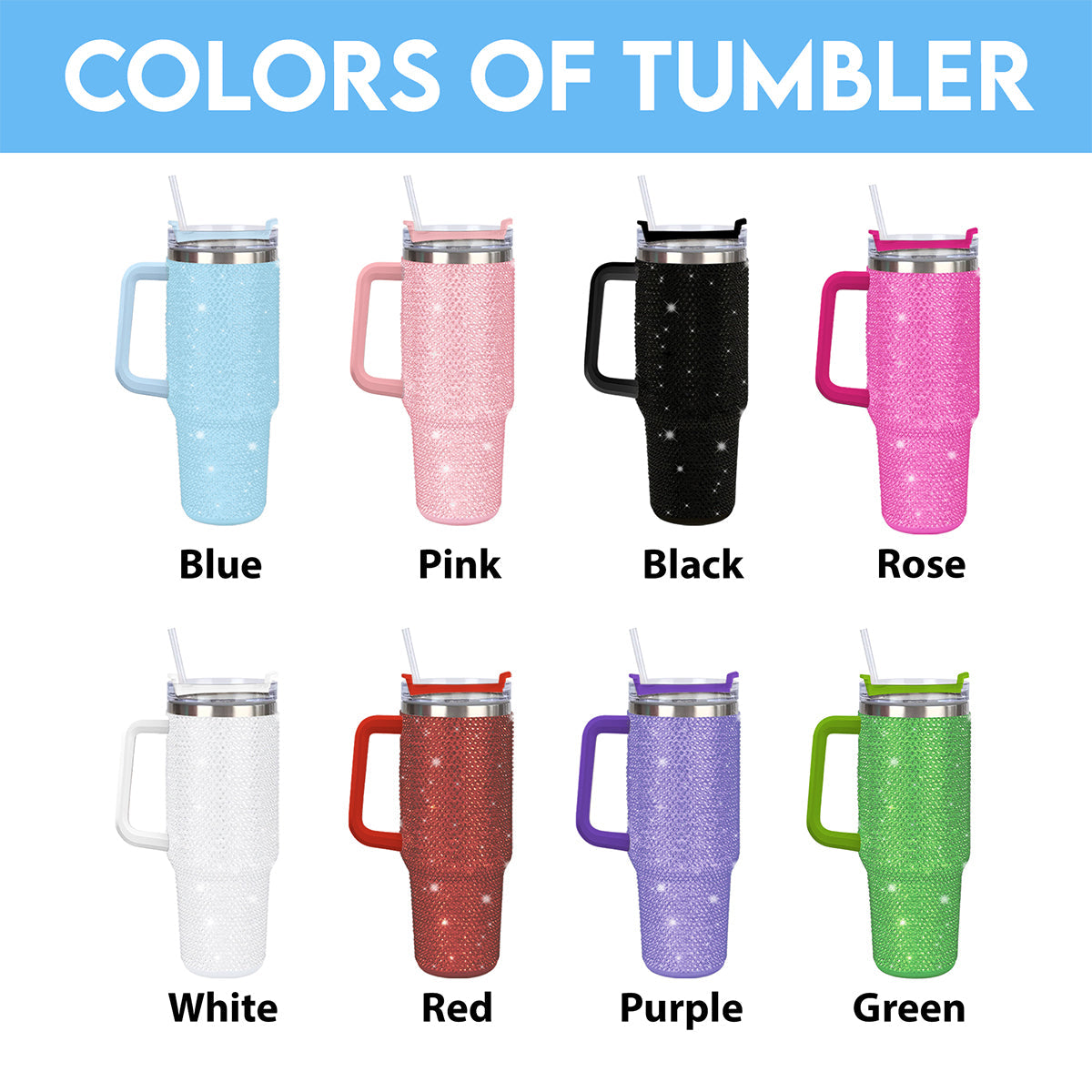 Personalized Rhinestone Tumbler with Handle for Halloween - Mickey & Friends Design Rhinestone Tumbler With Handle GradoCreations