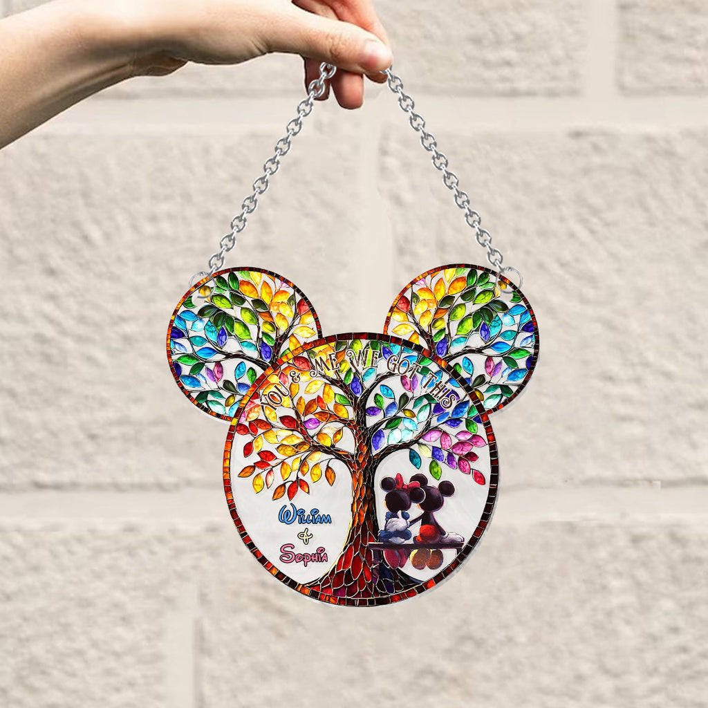 Personalized Window Hanging Suncatcher Ornament Gift for Couples | Custom Name Decor Window Hanging Suncatcher Ornament GradoCreations