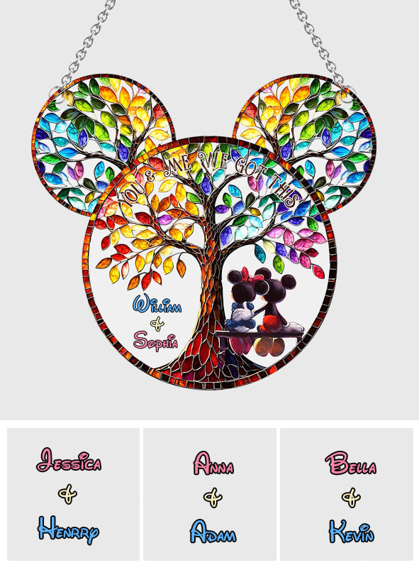 Personalized Window Hanging Suncatcher Ornament Gift for Couples | Custom Name Decor Window Hanging Suncatcher Ornament GradoCreations