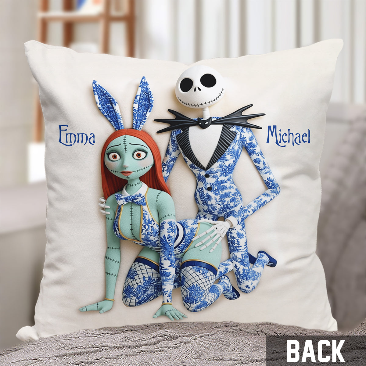 Personalized Nightmare Throw Pillow Custom Name Gift for Couples Throw Pillow GradoCreations