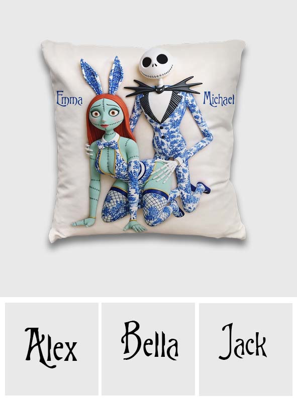 Personalized Nightmare Throw Pillow Custom Name Gift for Couples Throw Pillow GradoCreations