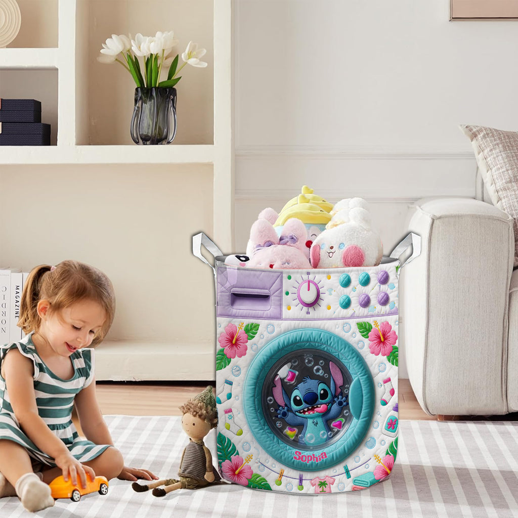 Personalized Funny Blue Monster Laundry Basket for Kids Laundry Basket GradoCreations