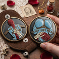 Personalized Gothic Romance Pocket Coin Keychain for Couples Pocket Coin Keychain GradoCreations