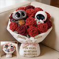 Personalized Faux Fur Love Robot Pillow Gift for Couples Faux Fur Shaped Pillow GradoCreations