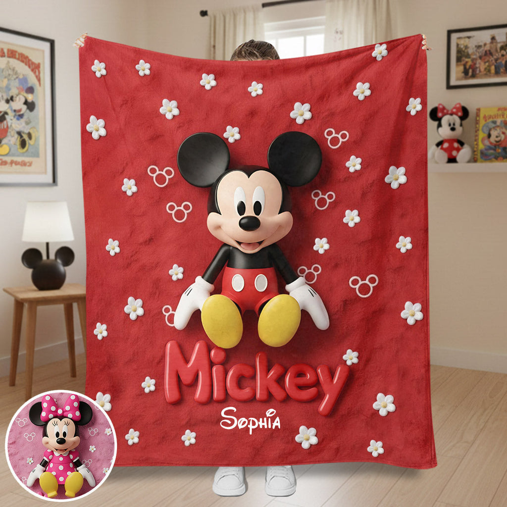 Personalized Mickey Mouse Blanket Soft Flannel Gift for Kids Blanket GradoCreations