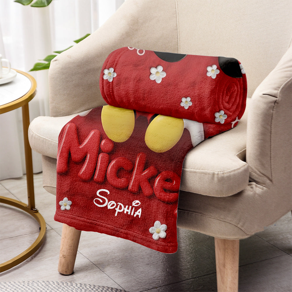 Personalized Mickey Mouse Blanket Soft Flannel Gift for Kids Blanket GradoCreations