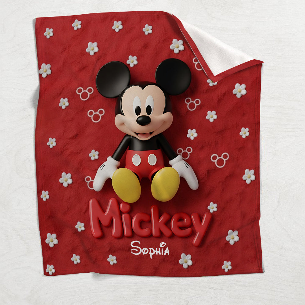 Personalized Mickey Mouse Blanket Soft Flannel Gift for Kids Blanket GradoCreations