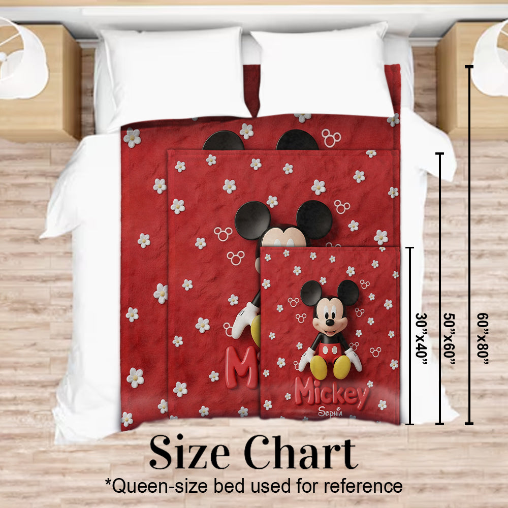 Personalized Mickey Mouse Blanket Soft Flannel Gift for Kids Blanket GradoCreations