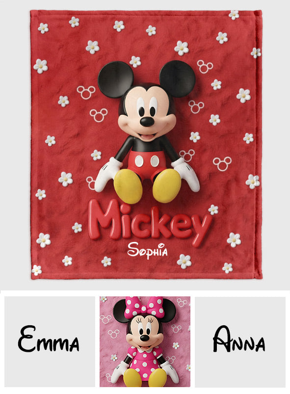 Personalized Mickey Mouse Blanket Soft Flannel Gift for Kids Blanket GradoCreations