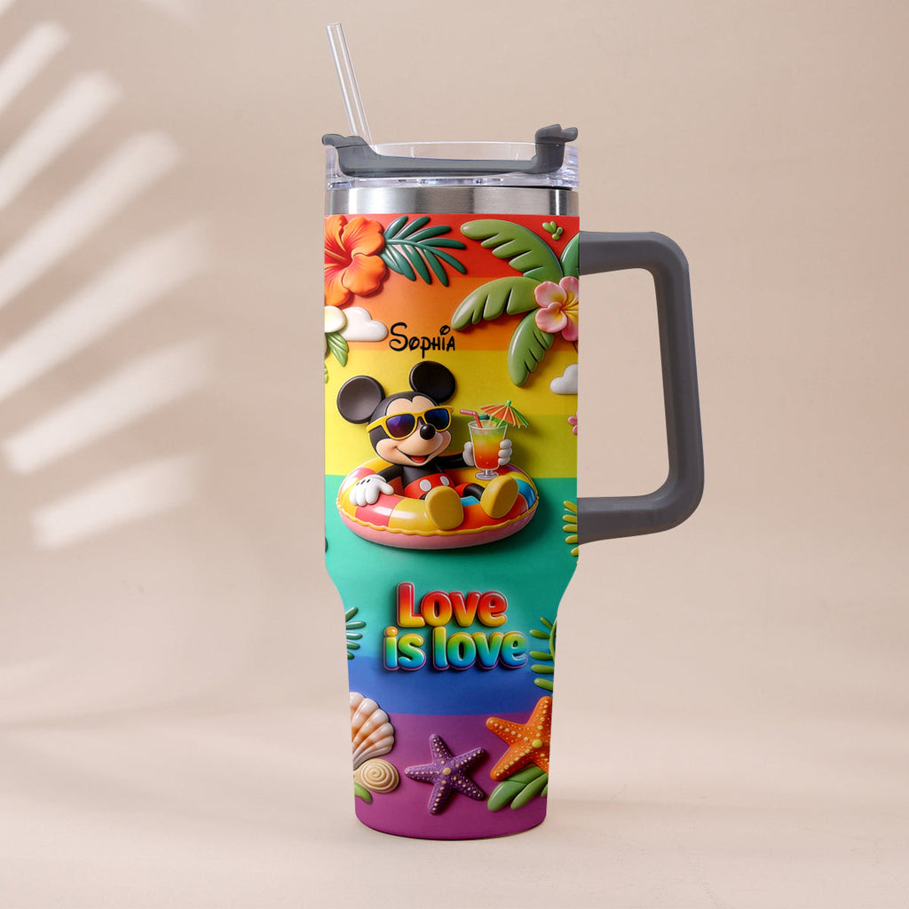 Personalized LGBT Support Tumbler with 3D Plush Charm for Friends Tumbler With Plush Charm GradoCreations