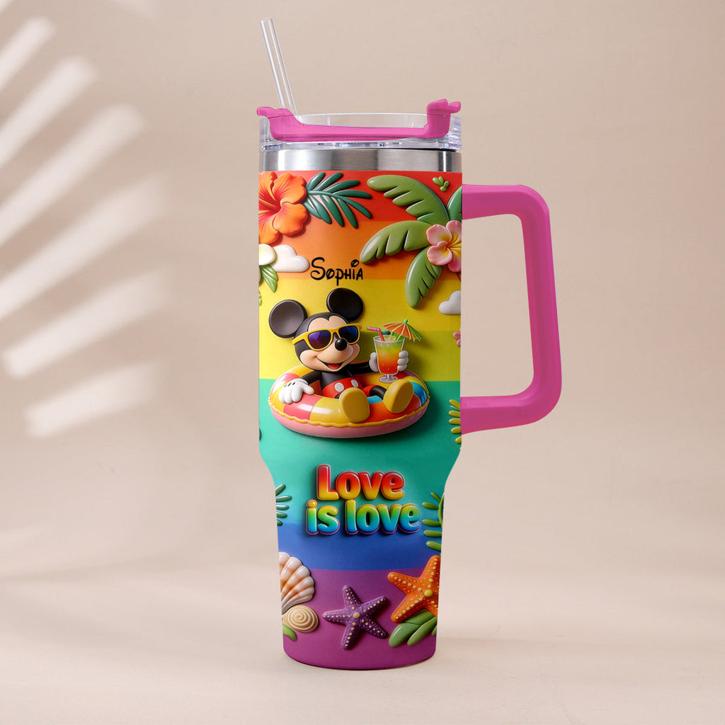 Personalized LGBT Support Tumbler with 3D Plush Charm for Friends Tumbler With Plush Charm GradoCreations