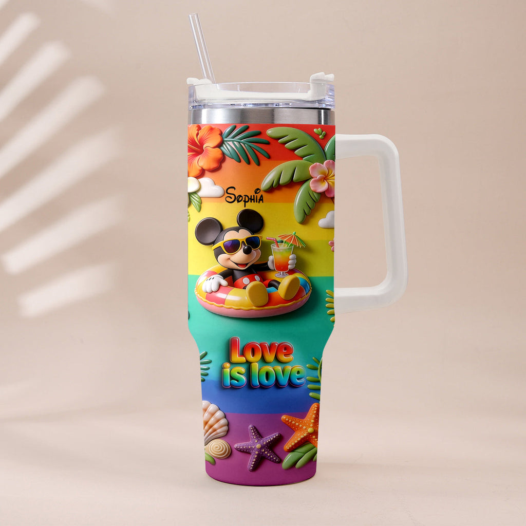 Personalized LGBT Support Tumbler with 3D Plush Charm for Friends Tumbler With Plush Charm GradoCreations