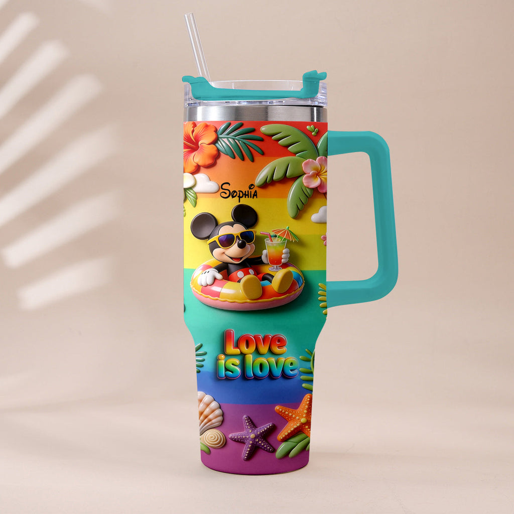 Personalized LGBT Support Tumbler with 3D Plush Charm for Friends Tumbler With Plush Charm GradoCreations