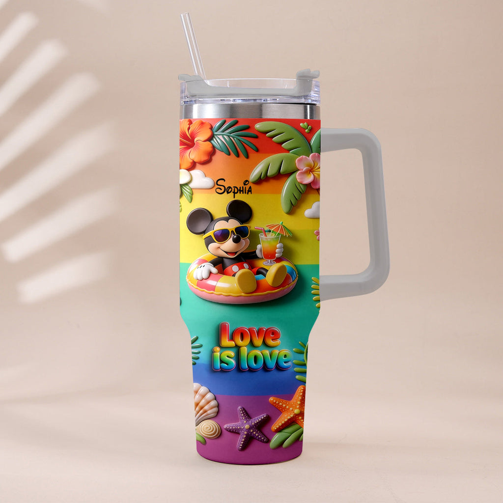 Personalized LGBT Support Tumbler with 3D Plush Charm for Friends Tumbler With Plush Charm GradoCreations